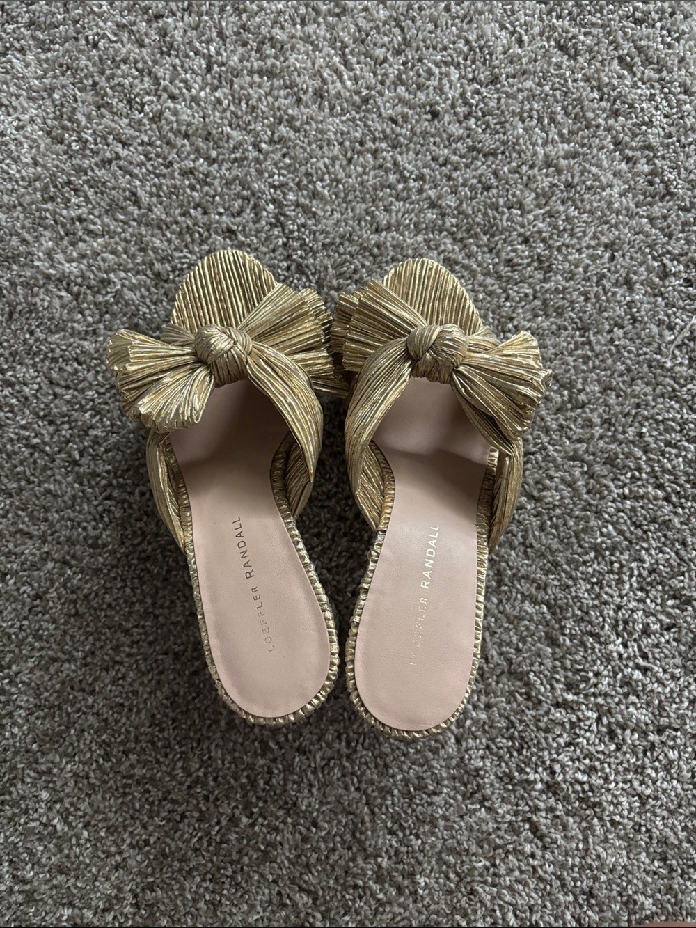 Loeffler Randall - Penny Metallic Bow Dress Slide Sandals